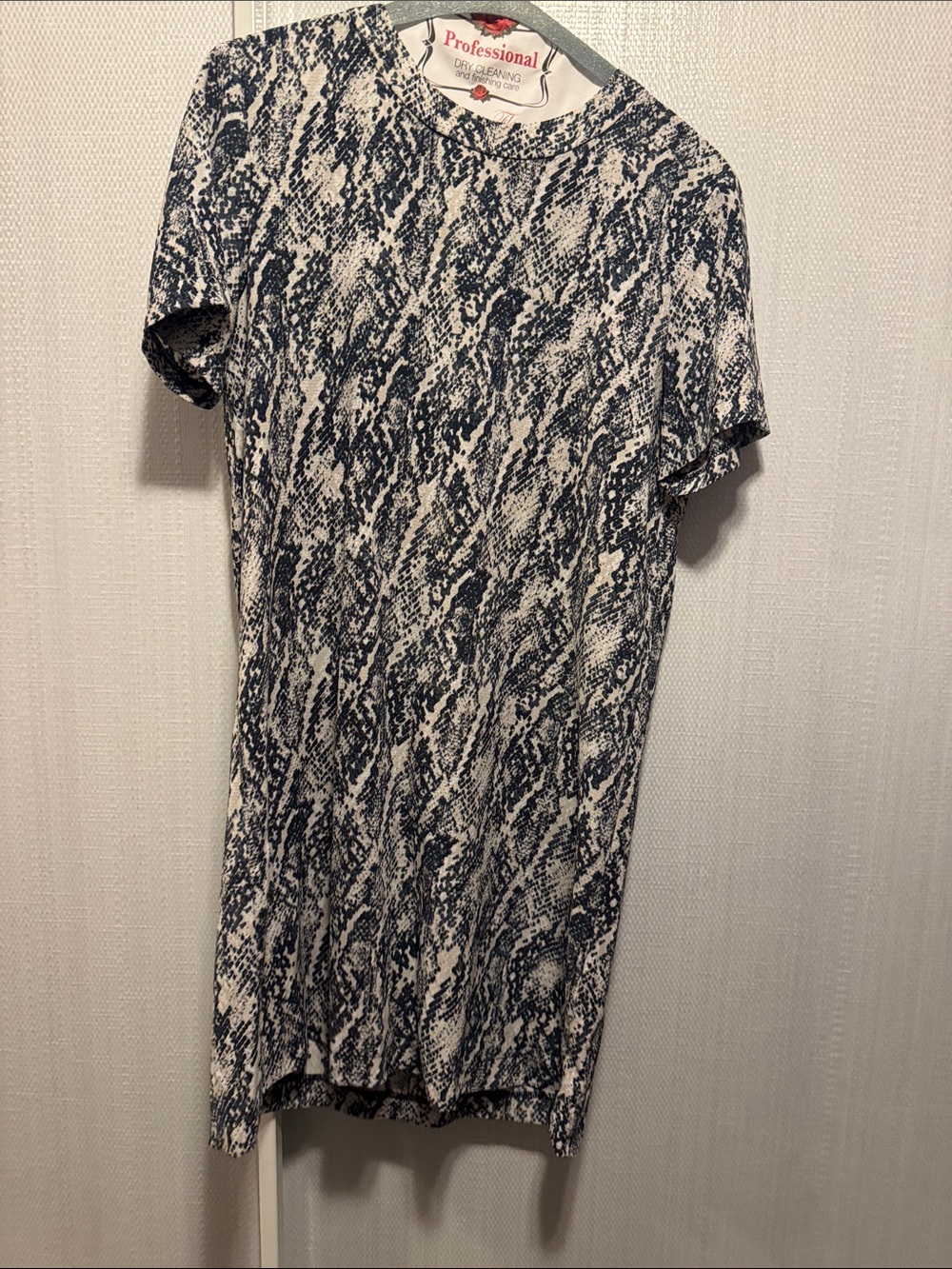 Mango Short Sleeve Printed Dress in snake pattern